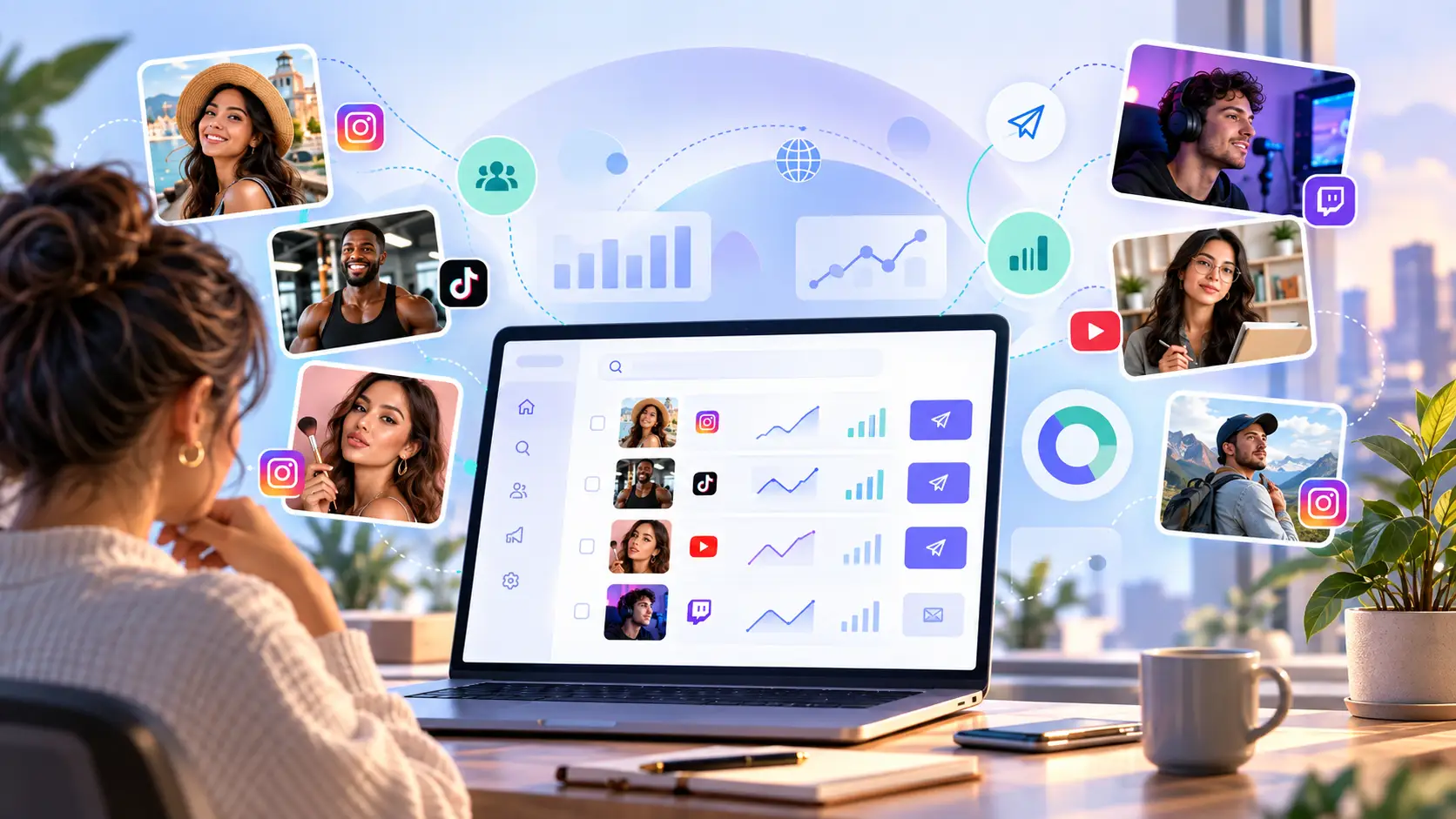 Influencer outreach strategy showing brands discovering, evaluating, and connecting with the right creators