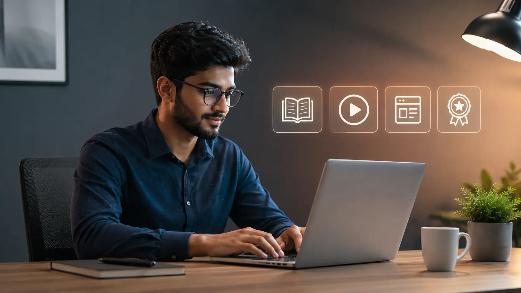 Creator selling digital products online on a laptop